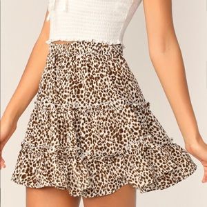 Leopard print skater skirt